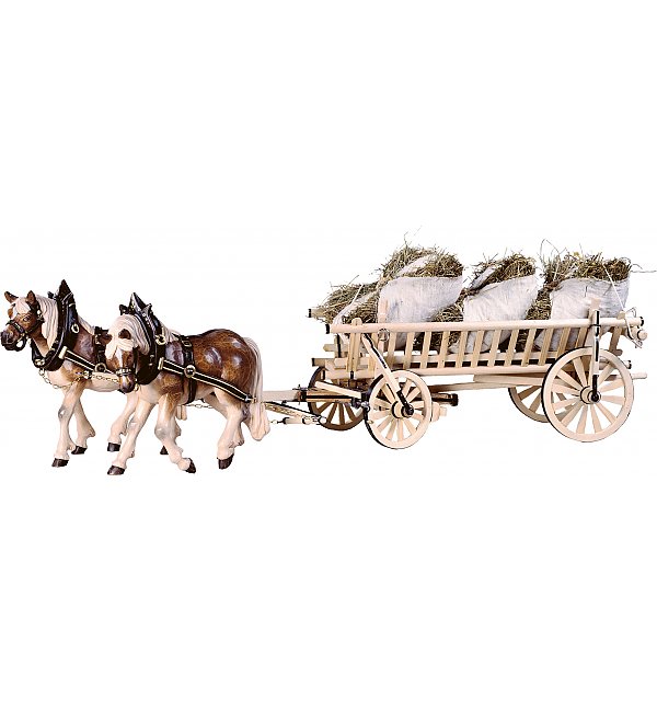 DE6085 - 2 Draw-horses with hooped cart